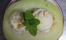 Melon avec de la glace Melon avec de la glace