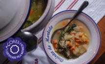 Sopa de legumes biológicos da Quinta